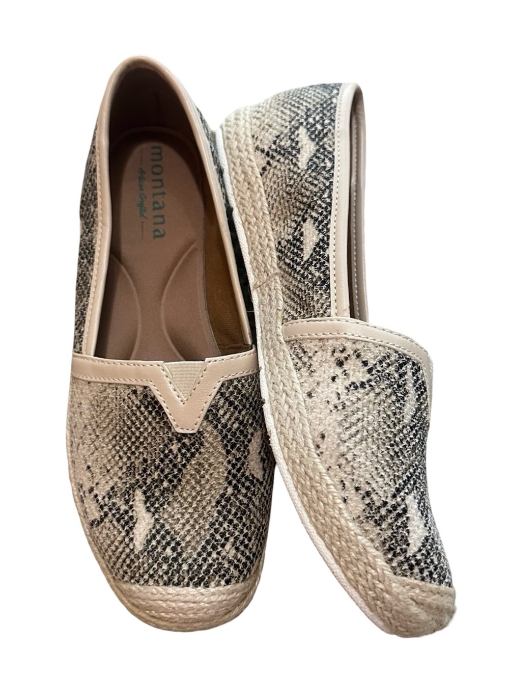 Montana Artisan Crafted Snakeskin Espadrille Flats Comfort Cushioned Boho Shoes